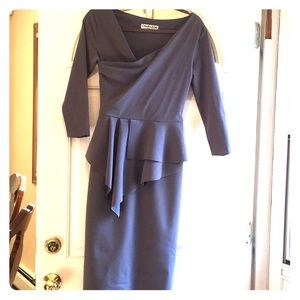 Chiara Boni la Petit Robe Gray Peplum Dress Size 8